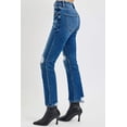 thumbnail image 3 of RISEN Full Size High Rise Distressed Crop Straight Jeans, 3 of 6