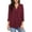 Wine, variant on Turilly Fashion Woman V-Neck Three Quarter 3/4Sleeve T-Shirt Autumn Printing Blouse Tops Sweatshirt