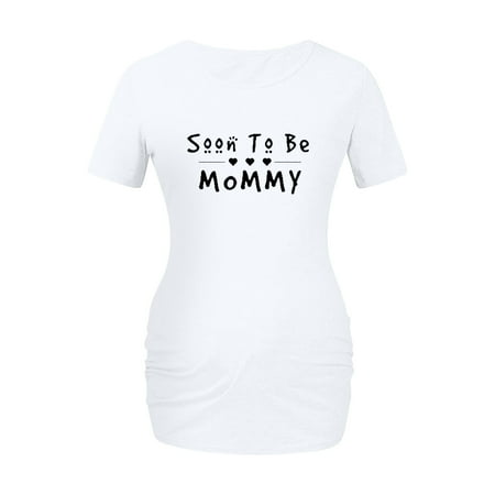 

Maternity Shirts Short Sleeve Summer Pregnancy Tops Maternity Womens English Print Maternity Dress Large Size Maternity Short Sleeve T-Shirt