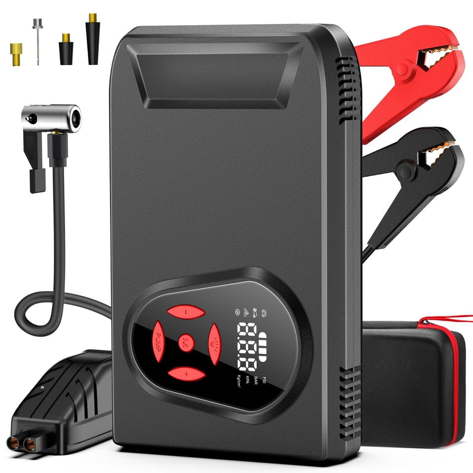SinKeu Car Jump Starter with Air Compressor 3000A Portable Battery Booster 12V Jumper
