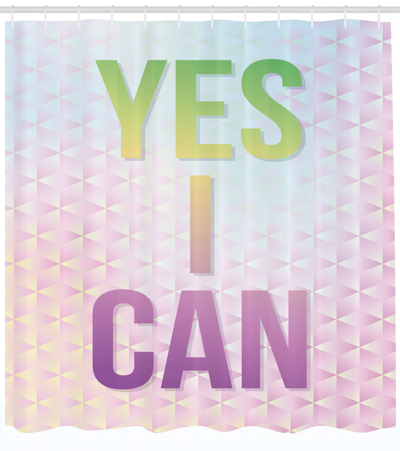 Inspirational Shower Curtain, Motivation Quote Yes I Can Courage