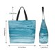 thumbnail image 5 of Balery Teal Turquoise Fluid Stripes Bolsa Tote Estilo Estético con Cremalleras, Bolsa de Hombro, Bolsa de Compras Grande y Plegable, 5 of 8