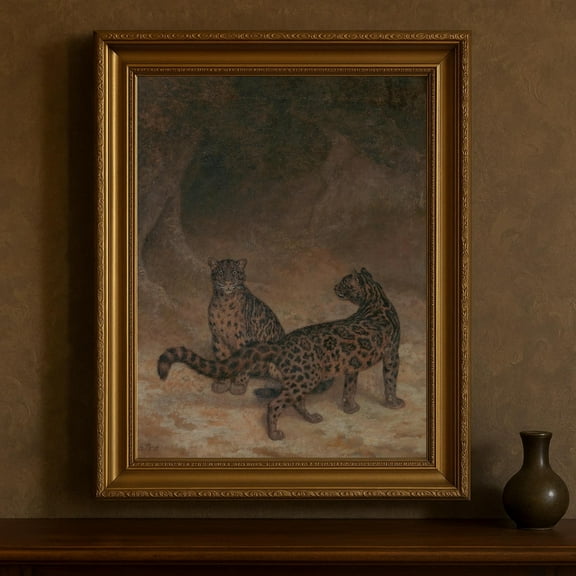 Vintage Leopard Poster Jacques-Laurent Agasse Antique Animal Art Home Decor UNFRAMED Poster, Wall Art for Decor, Present, 8x12