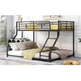 thumbnail image 4 of Black Metal Bunk Bed: Twin XL over Queen, Space-Saving Design, Inclined Ladder, Modern Bedroom Furniture, Easy Assembly, Durable Steel Frame., 4 of 14