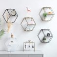 thumbnail image 2 of Corner Plastic/Metal Freestanding Stackable Organizer Shelf for Bathroom,Metal Hexagonal Wall Hanging Shelf Storage Rack Living Room Bedroom Decoration Copper, 2 of 8