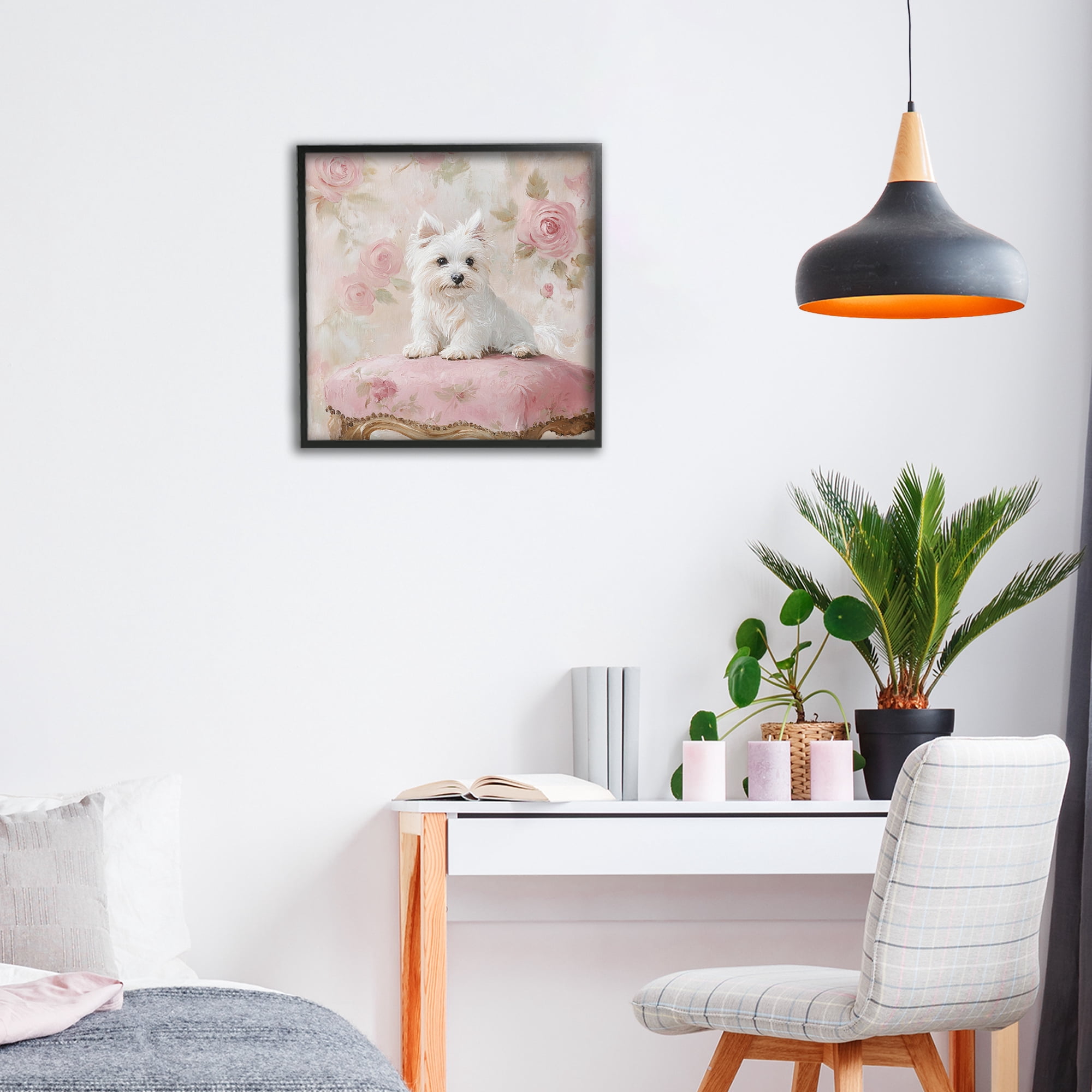 Stupell Industries Fancy Francesca Puppy Black Framed Giclee Art, design by Tina LeCour