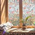 thumbnail image 3 of Norbi Flower Window Privacy Film Floral Decorative Stained Glass Window Film Static Cling Non-Adhesive Frosted Window Sticker Removable Static Cling Stickers for Room 16.93x39.37 in, 3 of 7