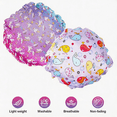 thumbnail image 6 of 2-Pack Waterproof Kids Shower Cap, Reusable Double Layer Hair Cover with Elastic Band for Bathing and Hair Washing, 6 of 6
