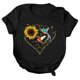thumbnail image 2 of Puntoco Mujeres Casual Carta Impresión Mangas Cortas O-Cuello Camiseta Suelta Blusa tops Puntoco Puntoco-3551, 2 of 5