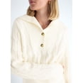 thumbnail image 4 of Free Assembly Women's and Women's Plus Bib Collar Sweater, Midweight, Sizes XS-4X, 4 of 5