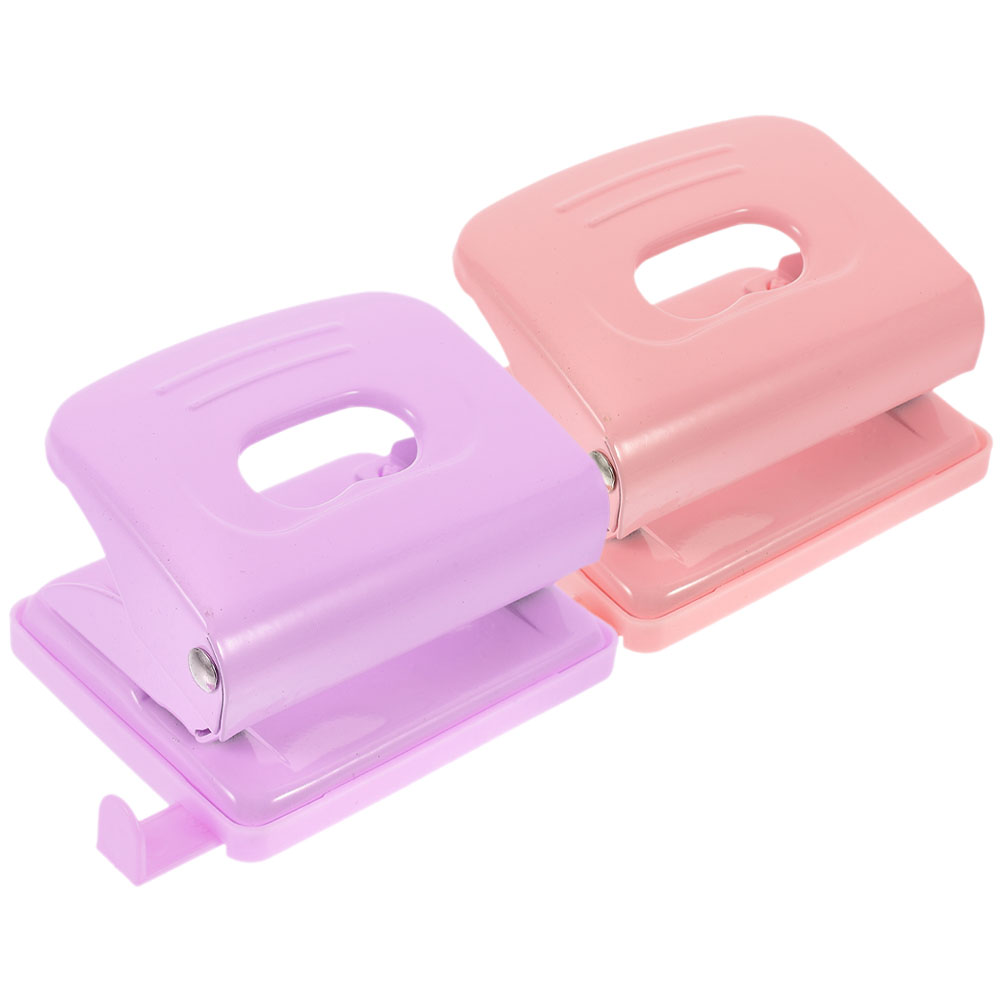 HOMEMAXS 2pcs Loose Leaf Hole Puncher Paper Sheets Hole Maker Manual Hole Punch For Office Two Hole Punch