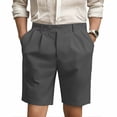 thumbnail image 2 of LiuXxxx Men's Casual Shorts Summer Comfortable Stretch Breathable Lightweight Flat Front Elastic Waistband Loose Fit Outdoor Gym Workout Running Walking Grey 30, 2 of 4