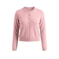 thumbnail image 3 of ClodeEU Women's Round Neck Button Front Knit Cardigan,Casual Long Sleeve Slim Fit Knit Outerwear ,Women's S-XXL, 3 of 7