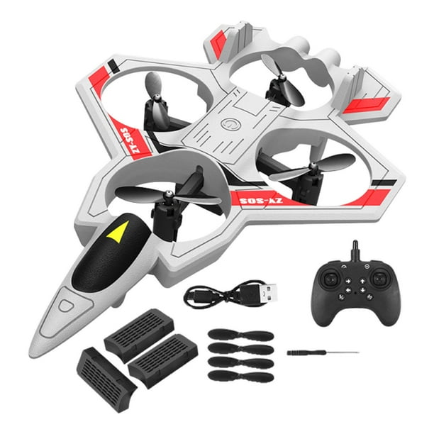 Avión de combate RC de juguete, regalo de cumpleaños, fácil de controlar, control remoto de avión RC Blanco Gris 3 Batt