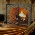thumbnail image 2 of Costway 2-Panel Fireplace Screen w/ Double Door Fire Spark Guard Safety Fence Black, 2 of 9