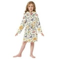 thumbnail image 6 of FORMRS Niños Bathrobe Unisex Hooded Robe Soft Plush Pajamas Sleepwear, Size 2-3T, Birds and Teapots, 6 of 7