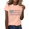 thumbnail image 1 of WZXFASHION T-shirt Femme 2D Jour de l'Indépendance Imprimé Drapeau Décontracté Sport Manches Courtes 50 % de Réduction Liquidation T-shirt Manches Courtes Femme, 1 of 7