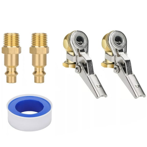 1/4" NPT Threaded Air Chuck Seamless Connection to Air Lines, Compressors Tire Inflators Chuck, 2Packs