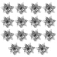 thumbnail image 1 of MasteelfCA 15pcs Christmas Fake Flower Table Setting Glitter Flower Xmas Floral Decoration, 1 of 7