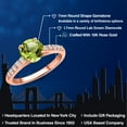 thumbnail image 2 of Gem Stone King 10K Rose Gold Green Peridot and Lab Grown Diamond Engagement Ring for Women | 1.65 Cttw | Round 7MM | Gemstone August Birthstone | Size 5, 2 of 6
