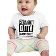 thumbnail image 1 of Straight Outta Mama's Belly T-Shirt Infant -Smartprints Designs,  6 Months, 1 of 4