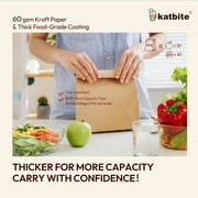 Katbite 6.1 inch Kraft Paper Bags, Brown Disposable Bread and Snack Bags, 11lb Capacity, 100 Pack