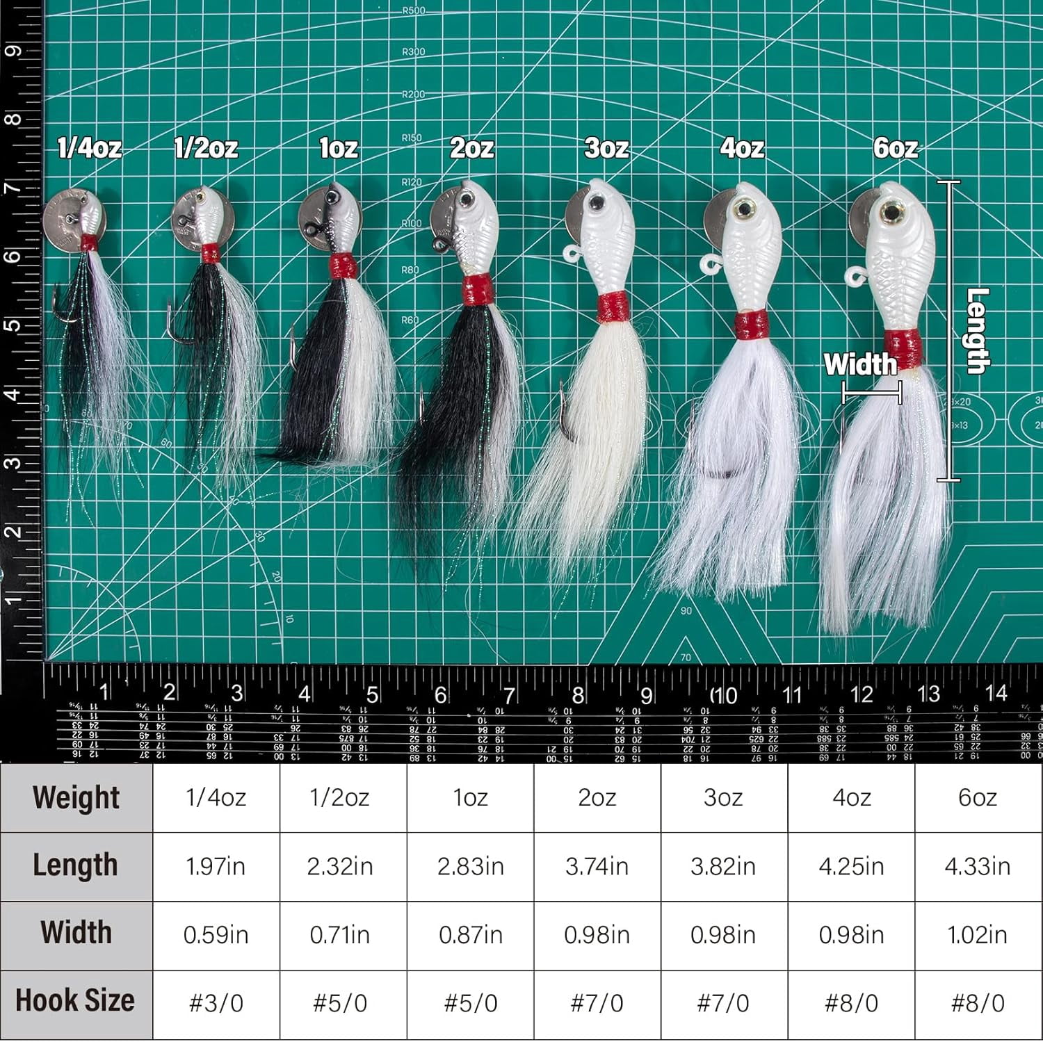 3 Pack Bucktail Jig Lure Hair Jig Saltwater Freshwater Lures Surf Fishing Bass Flounder Striper Bluefish Halibut Redfish
