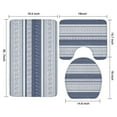 thumbnail image 3 of Blue and White Geometric Striped Pattern Bathroom Rugs Sets 3 Piece,Toilet Cover Set,Absorbent Non Slip Bathroom Mats Sets with U-Shaped Contour Rug Toilet Rug Set, 3 of 5