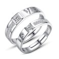 thumbnail image 1 of kurtrusly 2Pcs/set Men Women Couples Rings Wedding Party Crystal Letters Cuff Ring Love Matching Jewelry, 1 of 8