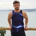 thumbnail image 6 of Gukieu Blue thunder bolt light Print Men's Quick Dry Fitness Vest, Round Neck Sleeveless Fitness Bodybuilding Top-XX-Large, 6 of 7