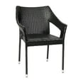 thumbnail image 2 of Emma + Oliver Set of Four All-Weather Indoor/Outdoor Stacking Patio Dining Chairs with Steel Frame and Weather Resistant PE Rattan in Black, 2 of 11
