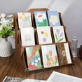 thumbnail image 4 of Expositor de pegatinas de 3 niveles, expositor de tarjetas de felicitación de madera, organizador de postales, soporte multiusos para folletos, expositor de madera, posavasos, 37 x 25 x 37,1 cm, 4 of 6