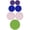 Plum Purple, Cadet Blue, Loring Pink, Green, variant on Pyrex (2) 7202-PC 1-Cup Plum Purple, (2) 7200-PC 2-Cup Cadet Blue, (2) 7201-PC 4-Cup Loring Pink, and (1) 7402-PC 6/7-Cup Green Round BPA-free Plastic Lids