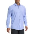 thumbnail image 4 of INSPIRE CHIC Men's Plaid Long Sleeved Button Down Business Wear Dress Shirts M Light Blue, 4 of 6