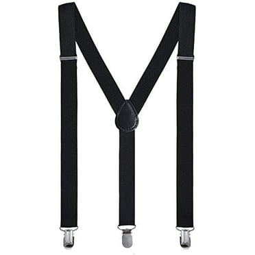 Bioterti Men's Heavy Duty X-Back Suspenders - Adjustable Elastic Braces Navy