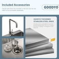 thumbnail image 4 of 24 Inch Cabinet with Utility Stainless Steel Sink, Freestanding Laundry Room  Vanity Sink and Faucet Combo, Gray, 4 of 8