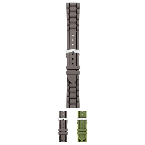 Morellato Lena Silicone Watch Strap - Dark Brown - 18mm - Chrome-plated Stainless Steel Buckle - RUBBER Collection