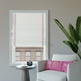 thumbnail image 5 of Sun Zero Hailey Pink Ribbon Border 100% Blackout Cordless Roman Shade, 35"W x 64"L, Pink/White, 5 of 8