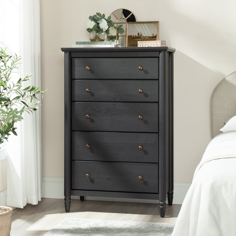 black oak dresser Cantar Modern 4-Drawer Cerused Black Oak Dresser + Reviews