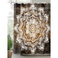 thumbnail image 2 of Abstract Flowers Yellow Shower Curtain, Vintage Wood Grain Waterproof Shower Curtain Set with 12 Hooks Lightweight Washable Fabric Shower Curtains for Bathroom 36x72 Inches, 2 of 6