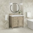 thumbnail image 5 of James Martin Vanities 36" Single Vanity, Mid-Century Walnut w/ 3 CM White Zeus Quartz Top, 5 of 7