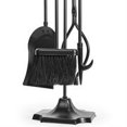 thumbnail image 5 of Barton 6-Piece Indoor Outdoor Wrought Iron Firewood Log Storage Rack Holder Firepit Tools Set for Fireplace, Fire Pit, Stove w/Hook, Broom, Shovel, Tongs - Black, 5 of 8