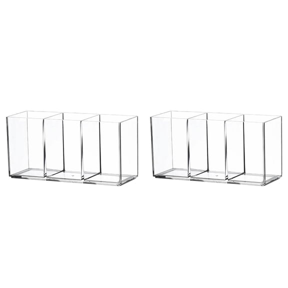 2PCS Acrylic Cutlery Organizer 3 Sectio Clear Utensil Storage Caddy for Kitchen Countertop Holds forks & Spoons 18X9cm Home Decor