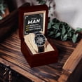 thumbnail image 5 of Handsomely Crafted Men's Watch - To My Man My Husband My Protector My Best Friend - Men's Openwork Watch - Mahogany Gift Box, 5 of 6