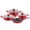 REDIO Red, variant on Papilla FRED Cast Aluminum 7-Piece Non-Stick Cookware Set Pots and Pans Set with Lids Nonstick Kitchen Cooking Sets Stockpots and Frying Pan, Gray