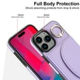 thumbnail image 2 of for iPhone 16e Wallet Case with Card Holder Women Men, Flip PU Leather Kickstand Shockproof Protective Phone Cover Magnetic Clasp 360 Rotation Ring Stand for iPhone 16e, Purple, 2 of 7
