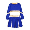 thumbnail image 5 of iixpin Girls Cheerleading Costume for Schoolgirls Cheer Leader Uniform Dance Crop Top with Skirts Cosplay Party Outfit Royal Blue 10, 5 of 6