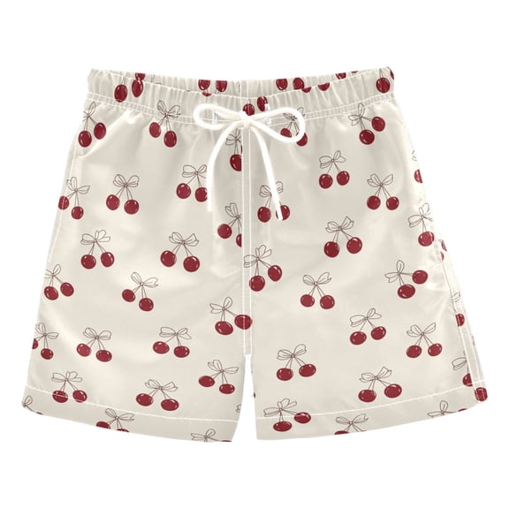 joogoo Boy Swim Trunks Cherry Bows Bathing Beach Board Shorts M