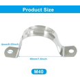 thumbnail image 3 of czcpp-25 Pack M40 Rigid Pipe Strap, 1-1/2 Inch Stainless Steel Two Hole Cable Strap, U Bracket Conduit Clamp for Fixing Tube, Cable, Pipe (Silver, 40 mm), 3 of 4