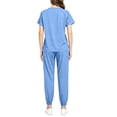 thumbnail image 6 of Mifsaly Womens Scrub Sets V Neck Short Sleeve Tops and Elastic Waist Jogger Pants Lightweight Stretch Casual Doctors Nurses Workwear with Pockets Light Blue,XL, 6 of 6